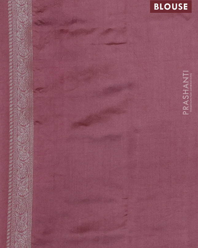 Chiniya silk saree mauve pink with zari woven buttas and zari woven border
