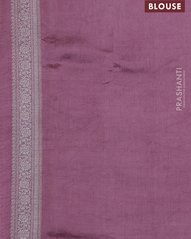 Chiniya silk saree mauve pink with zari woven buttas and zari woven border