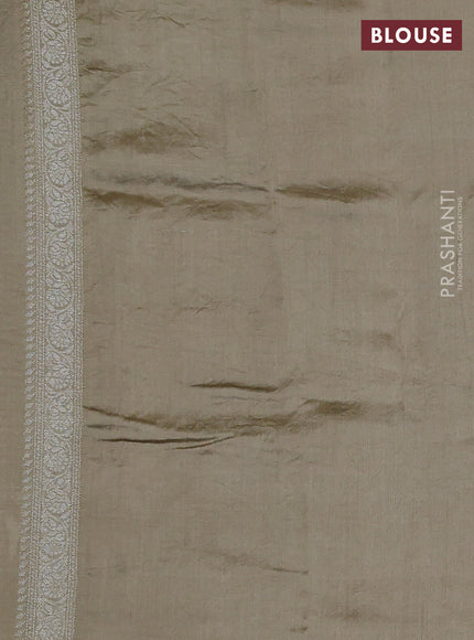 Chiniya silk saree elaichi green with zari woven buttas and zari woven border