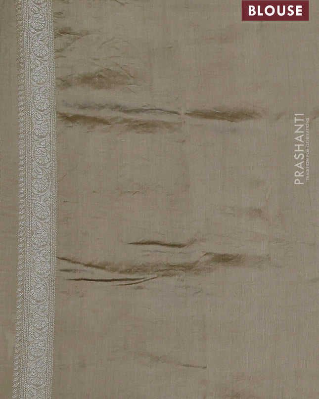 Chiniya silk saree elaichi green with zari woven buttas and zari woven border