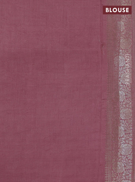 Chiniya silk saree mauve pink with zari woven buttas and zari woven border