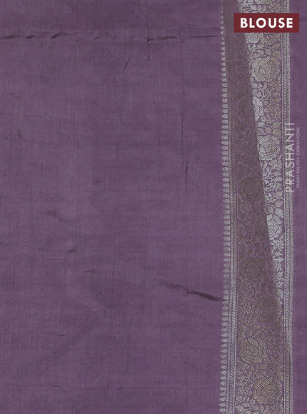 Chiniya silk saree pastel lavender with zari woven buttas and zari woven border