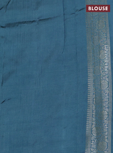 Chiniya silk saree pastel blue with zari woven buttas and zari woven border