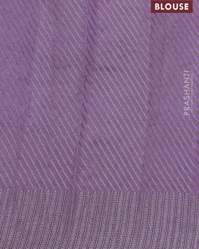 Chiniya silk saree lavender with zari woven buttas and zari woven border