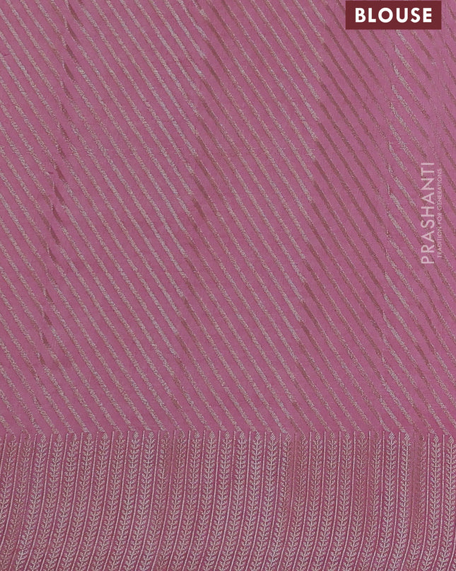 Chiniya silk saree pastel pink with zari woven buttas and zari woven border