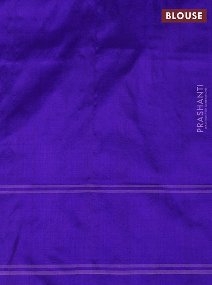 Pure pochampally silk saree royal blue with allover ikat weaves and simple border