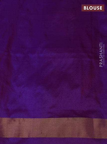 Pure pochampally silk saree purple with allover ikat weaves and zari woven border