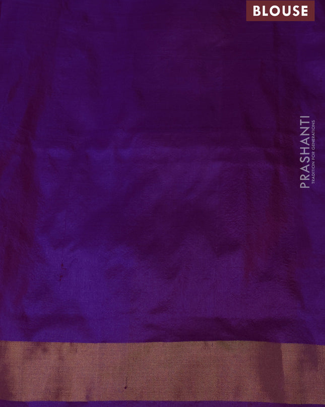 Pure pochampally silk saree purple with allover ikat weaves and zari woven border