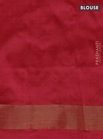 Pure pochampally silk saree red shade with allover ikat weaves and zari woven border