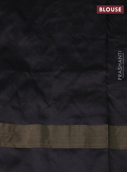 Pure pochampally silk saree mango yellow and black with ikat butta weaves and zari woven simple border