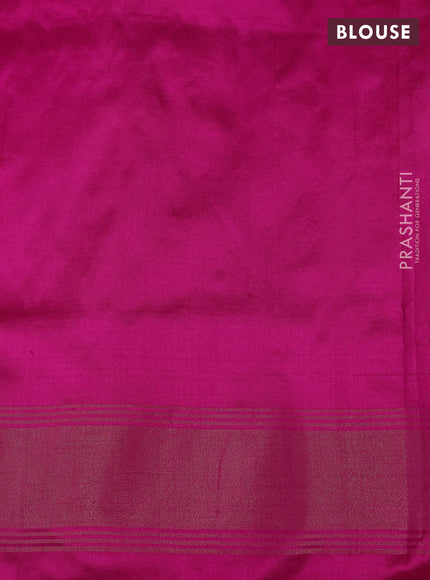 Pure pochampally silk saree pink and off white with allover geometric weaves and zari woven border