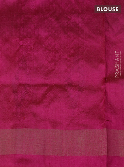 Pure pochampally silk saree teal blue and pink with ikat butta weaves and zari woven simple border