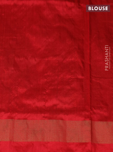 Pure pochampally silk saree deep maroon and red with allover ikat weaves and zari woven simple border