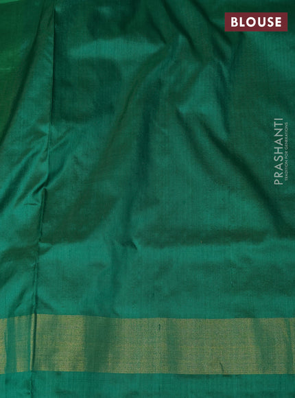 Pure pochampally silk saree yellow and green with allover ikat weaves and zari woven simple border