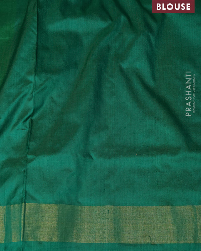 Pure pochampally silk saree yellow and green with allover ikat weaves and zari woven simple border