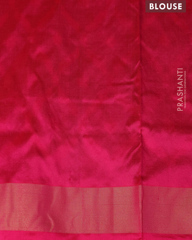 Pure pochampally silk saree grey and pink with allover zig zag weaves and zari woven simple border