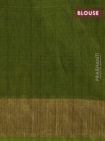 Ikat silk cotton saree blue and green with allover ikat weaves and zari woven border