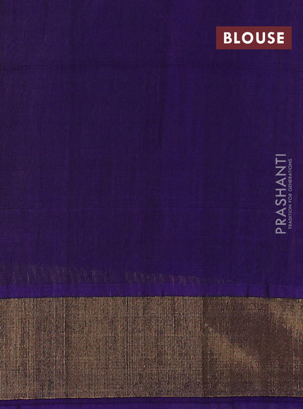 Ikat silk cotton saree orange and violet with allover ikat weaves and zari woven border