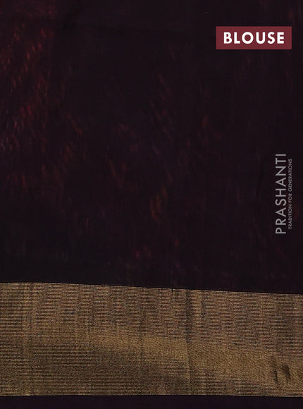 Ikat silk cotton saree pink and deep wine with allover ikat weaves and zari woven border