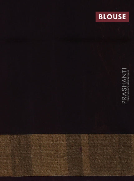 Ikat silk cotton saree orange and deep wine with allover ikat weaves and zari woven border