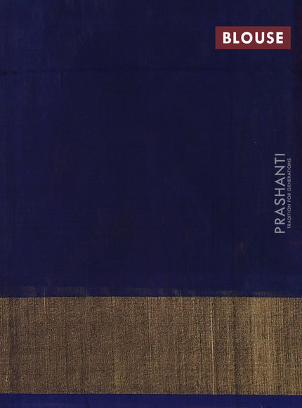 Ikat silk cotton saree pink and blue with allover ikat weaves and zari woven border