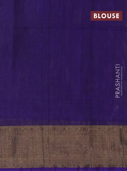 Ikat silk cotton saree pista green and violet with allover ikat weaves and zari woven border