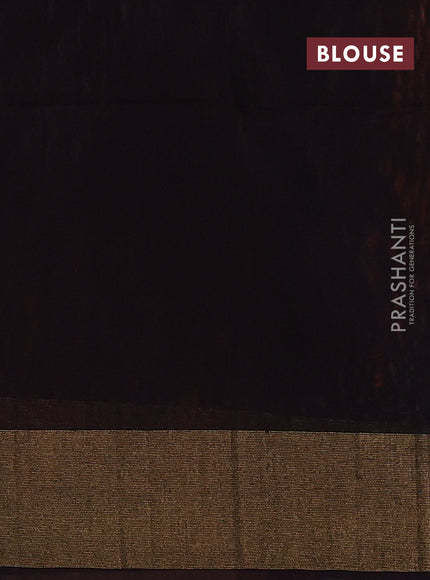 Ikat silk cotton saree orange and deep jamun with allover ikat weaves and zari woven border