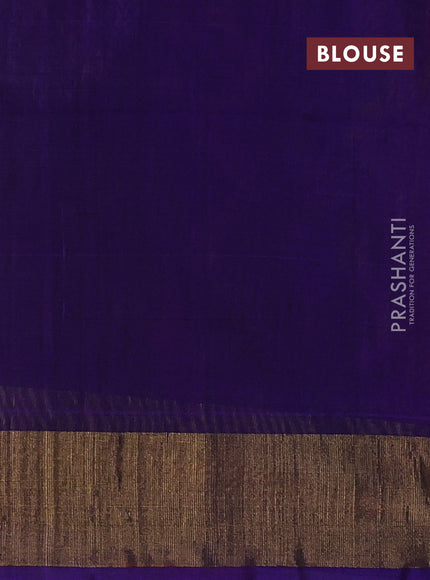 Ikat silk cotton saree pink and blue with allover ikat weaves and zari woven border