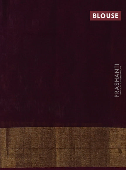 Ikat silk cotton saree off white and dark magenta pink with allover ikat weaves and zari woven border