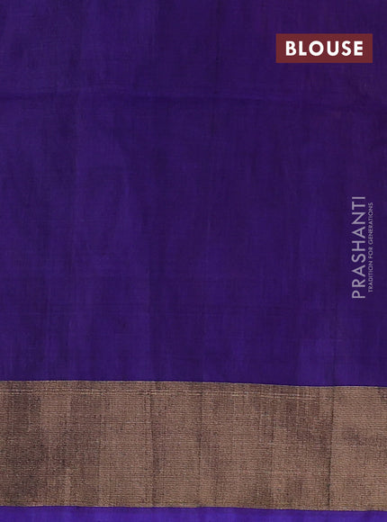 Ikat silk cotton saree pink and blue with allover ikat weaves and zari woven border