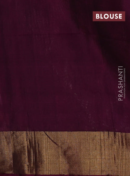 Ikat silk cotton saree cream and magenta pink with allover ikat weaves and zari woven border