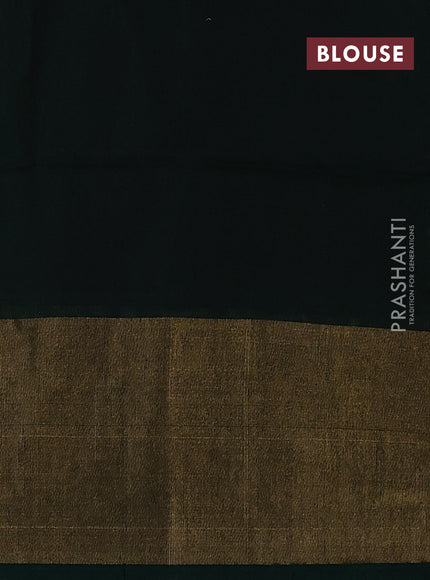 Ikat silk cotton saree mustard yellow and green with allover ikat weaves and ikat woven zari border