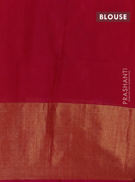 Ikat silk cotton saree lime green and pink with allover ikat weaves and ikat woven zari border