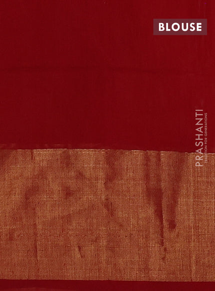 Ikat silk cotton saree grey and red with allover ikat weaves and ikat woven zari border