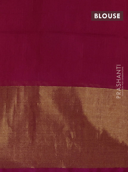 Ikat silk cotton saree mustard yellow and pink with allover ikat weaves and ikat woven zari border
