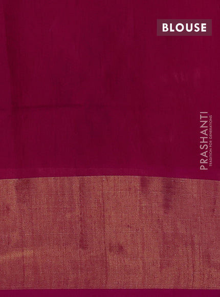 Ikat silk cotton saree navy blue and pink with allover ikat weaves and ikat woven zari border