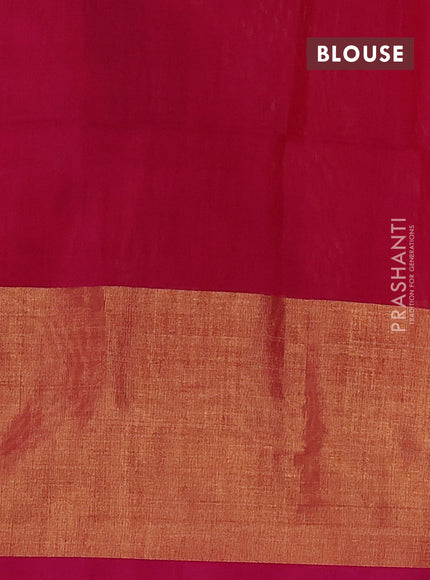 Ikat silk cotton saree cream and pink with allover ikat weaves and ikat woven zari border