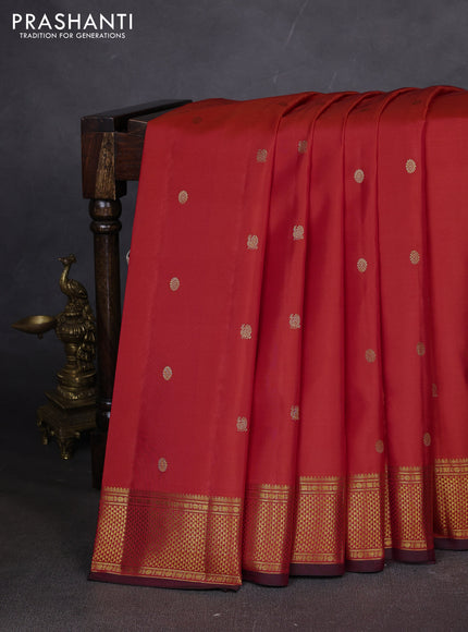 10 yards silk saree dual shade of pinkish orange with zari woven buttas and zari woven border