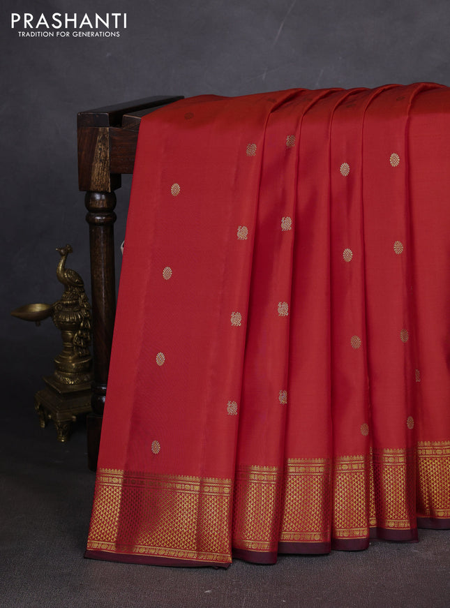 10 yards silk saree dual shade of pinkish orange with zari woven buttas and zari woven border