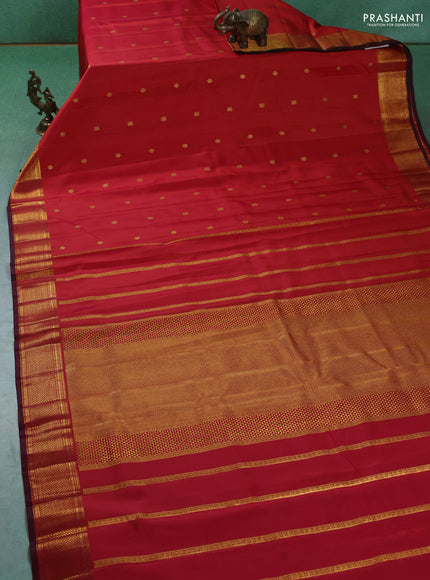 10 yards silk saree dual shade of pinkish orange with zari woven buttas and zari woven border