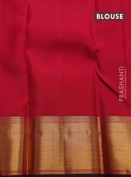 Pure kanchipuram silk saree maroon with allover zari checks & annam weaves and zari woven border
