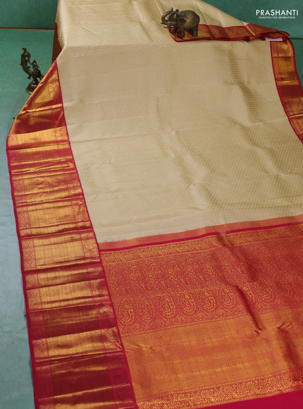 Pure kanchipuram silk saree sandal and pink with allover zari woven 1000 buttas and long zari woven border