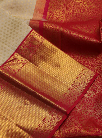 Pure kanchipuram silk saree sandal and pink with allover zari woven 1000 buttas and long zari woven border