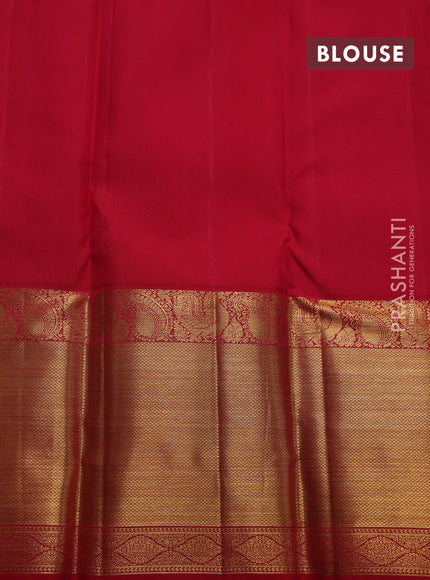 Pure kanchipuram silk saree sandal and pink with allover zari woven 1000 buttas and long zari woven border