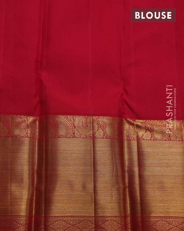 Pure kanchipuram silk saree sandal and pink with allover zari woven 1000 buttas and long zari woven border