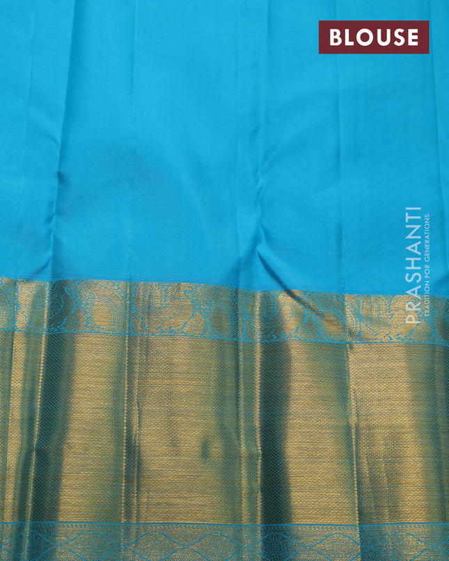 Pure kanchipuram silk saree pink and cs blue with allover zari woven 1000 buttas and long zari woven border