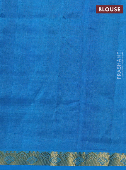 Silk cotton saree dark blue and cs blue with plain body and zari woven border