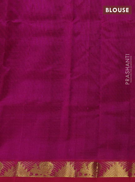 Silk cotton saree coffee brown and pink with plain body and zari woven border