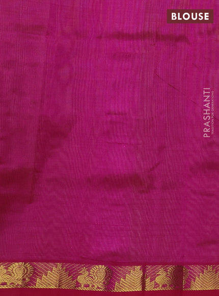 Silk cotton saree sandal and pink with plain body and zari woven border
