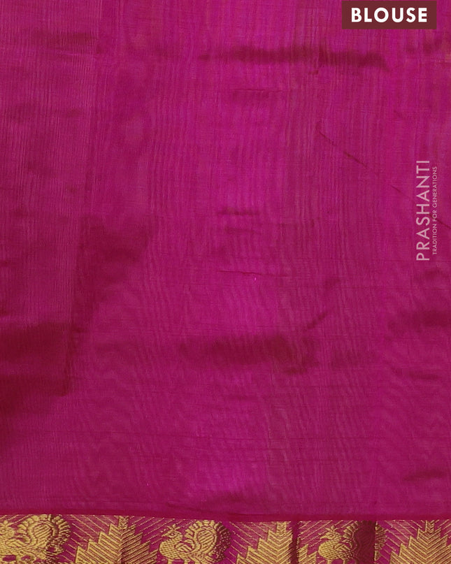 Silk cotton saree sandal and pink with plain body and zari woven border